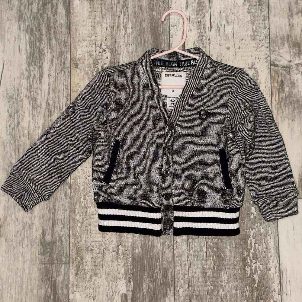 True Religion 2T Toddler Boys Gray True Religion knit Coat / sweater
